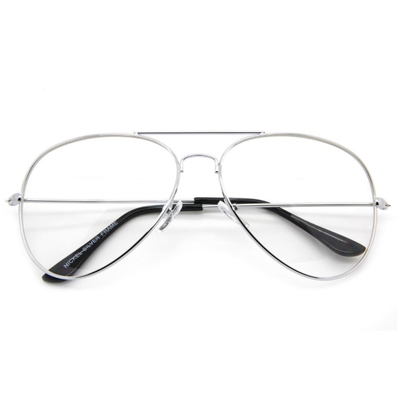 Silver Frame Retro Style Classic Aviator Glasses - Picture 2 of 3